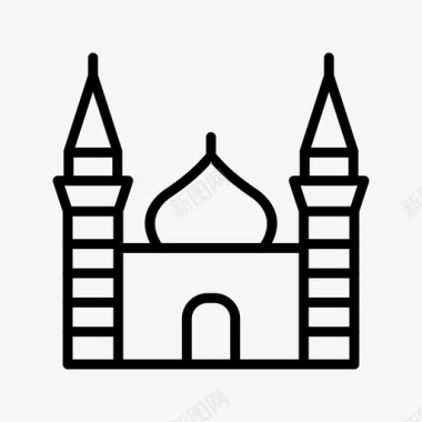 清真寺阿拉伯语伊斯兰图标图标