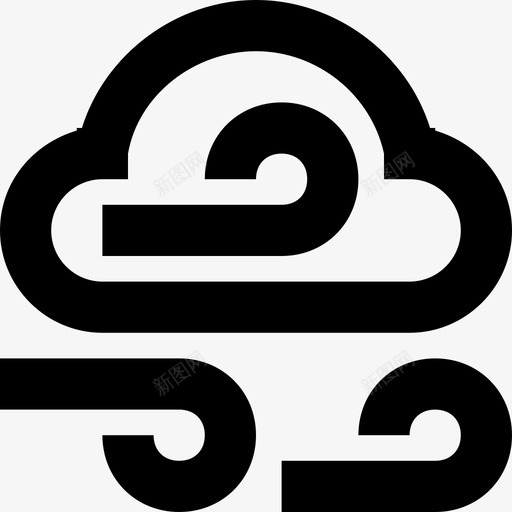 风空气云图标svg_新图网 https://ixintu.com 一套线要素图标 云 天气 天空 空气 风