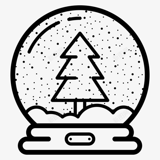 雪球球玻璃图标svg_新图网 https://ixintu.com 冬天 圣诞节 树 玻璃 球 雪球