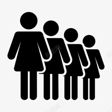 排队锁链女图标图标