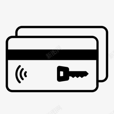 信用卡借记卡钥匙图标图标
