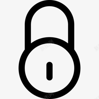 锁圆形挂锁轮廓工具符号bigmug线线性图标图标
