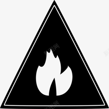 危险火灾警戒小心图标图标