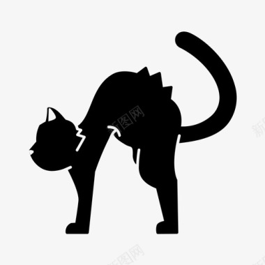 黑猫背喵喵图标图标