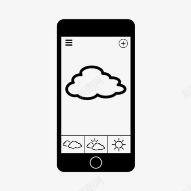移动天气应用程序智能手机图标图标