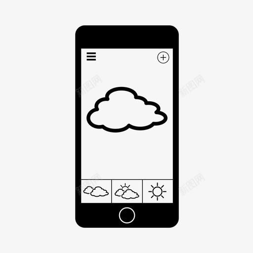 移动天气应用程序智能手机图标svg_新图网 https://ixintu.com 应用程序 智能手机 移动天气
