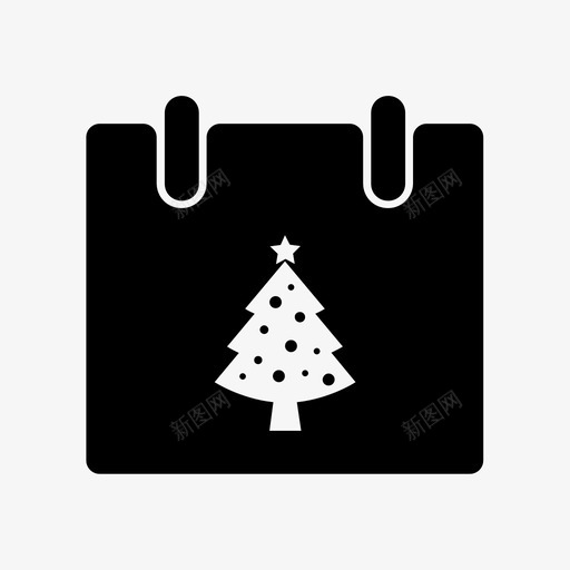 圣诞节日历圣诞树图标svg_新图网 https://ixintu.com 冬天 十二月 圣诞树 圣诞节 日历