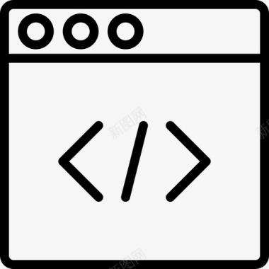 浏览器编码代码开发图标图标