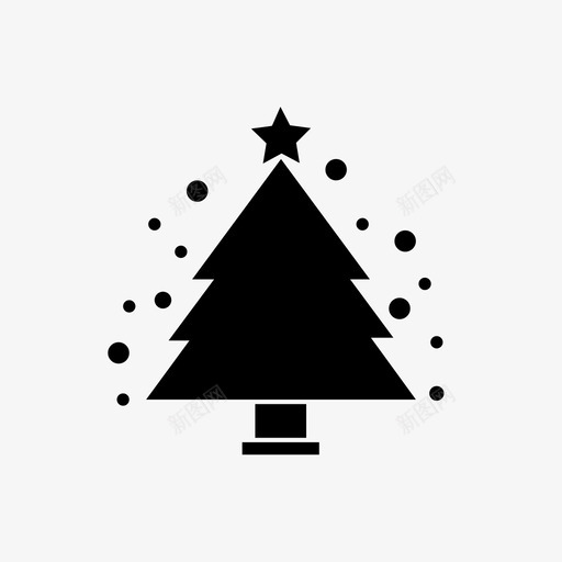 圣诞树雪圣诞节图标svg_新图网 https://ixintu.com 圣诞树 圣诞节 雪