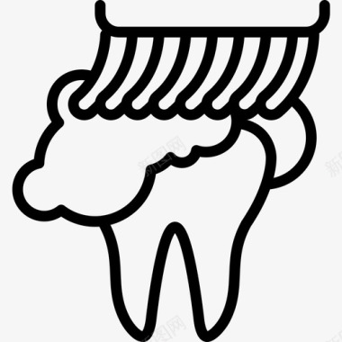 牙齿清洁护理牙刷图标图标