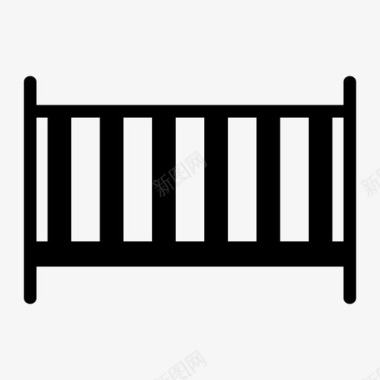 婴儿床床家具图标图标
