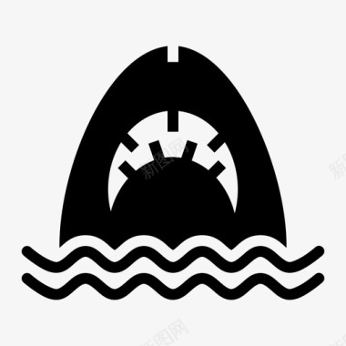 鲨鱼大白鲨海洋图标图标
