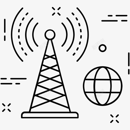 wifi塔wifi天线wifi信号图标svg_新图网 https://ixintu.com wifi信号 wifi塔 wifi天线 其他图标2 无线天线