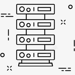 主机2反白主机数据库网络服务器图标高清图片