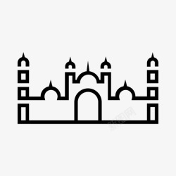 印度清真寺贾马清真寺德里印度图标高清图片