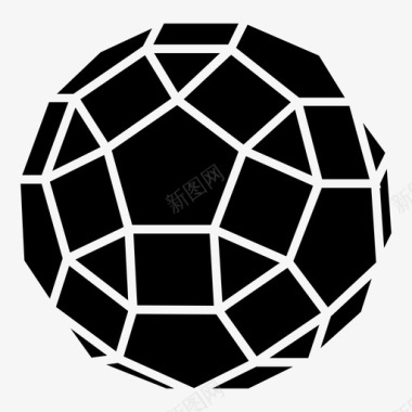 菱形十二面体阿基米德固体几何学图标图标