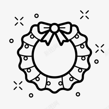 圣诞花环装饰礼物图标图标