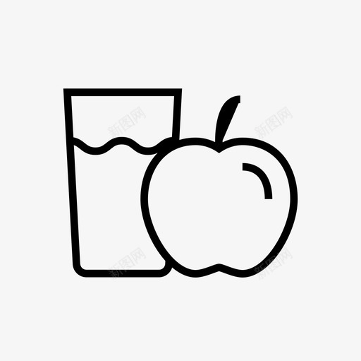 苹果汁苹果果新鲜水果图标svg_新图网 https://ixintu.com 新鲜水果 水果细线图标集 苹果果 苹果汁