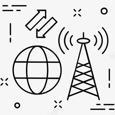 wifi塔通信塔信号塔图标图标