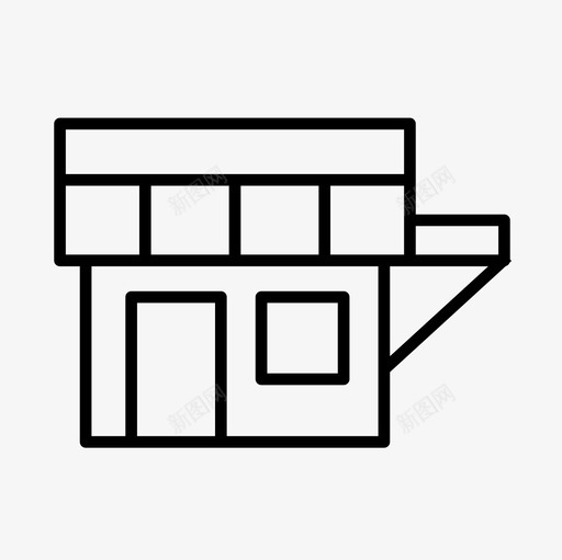 商店建筑市场图标svg_新图网 https://ixintu.com 商店 市场 建筑 放置细线图标集 购物