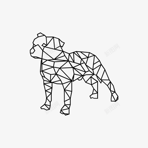 狗动物艺术图标svg_新图网 https://ixintu.com 公牛 动物 折纸 斗士 狗 猎犬 艺术