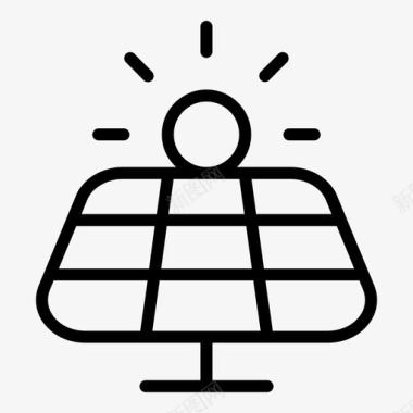 太阳能电池板生态能源图标图标