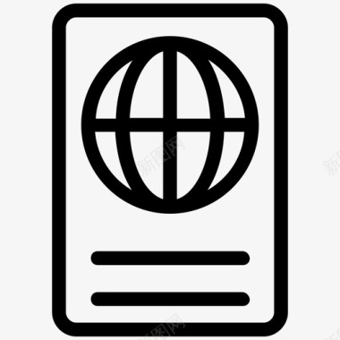 护照旅行证旅行许可证图标图标