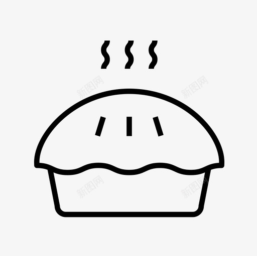 馅饼烘焙甜点图标svg_新图网 https://ixintu.com 烘焙 甜点 糕点 食物细线图标集 馅饼