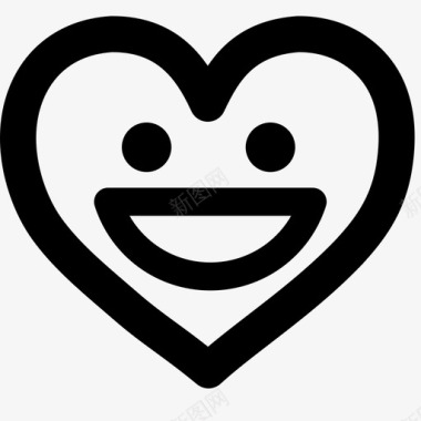 快乐的心表情符号乐趣图标图标