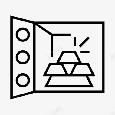 保险箱黄金铸锭图标图标