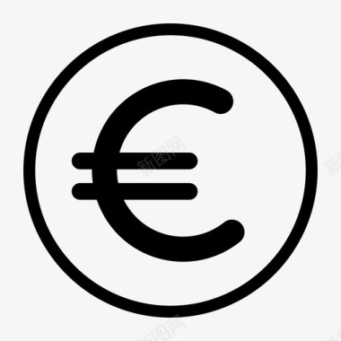欧元按钮货币图标图标