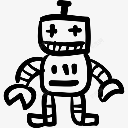 机器人玩具玩具手绘玩具图标svg_新图网 https://ixintu.com 手绘玩具 机器人玩具 玩具