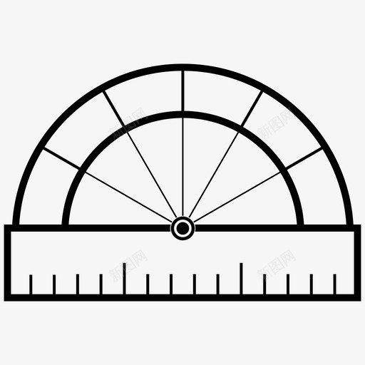 量角器角度数学图标svg_新图网 https://ixintu.com 学校 尺子 数学 测量 角度 量角器