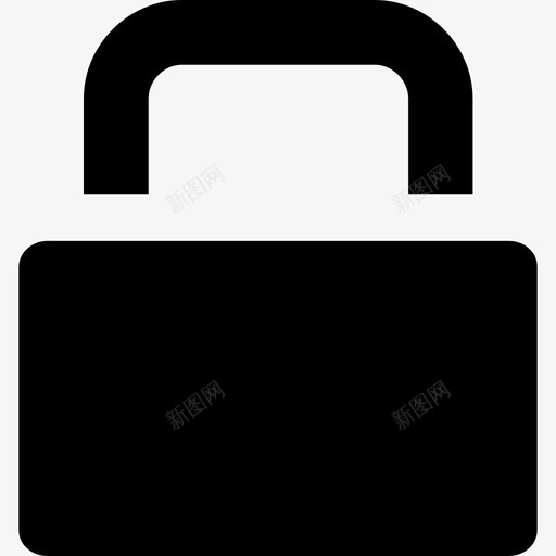 锁定黑色矩形挂锁安全接口和网络图标svg_新图网 https://ixintu.com 安全 接口和网络 锁定黑色矩形挂锁