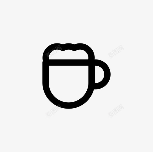 拿铁咖啡咖啡杯图标svg_新图网 https://ixintu.com 咖啡 咖啡杯 咖啡玛奇亚托 咖啡轮廓图标集 拿铁