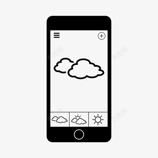 移动天气应用程序智能手机图标svg_新图网 https://ixintu.com 应用程序 智能手机 移动天气