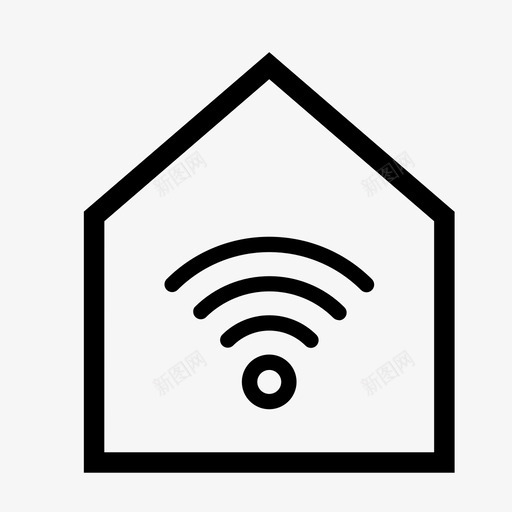 家庭wifi建筑房屋图标svg_新图网 https://ixintu.com 家庭wifi 建筑 房屋