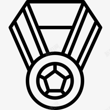 足球奖章足球体育图标图标