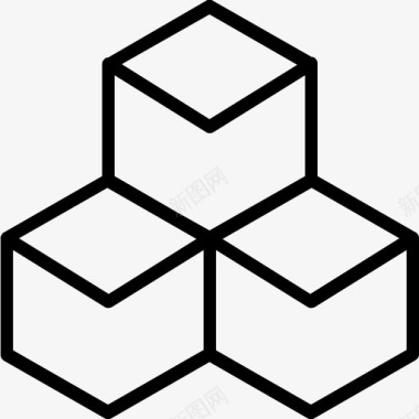 立方体三维立方体模型图标图标
