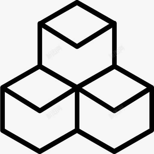立方体三维立方体模型图标svg_新图网 https://ixintu.com 三维立方体 分子 形状 教育线图标 模型 立方体