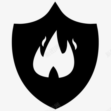 火灾保险徽章消防图标图标