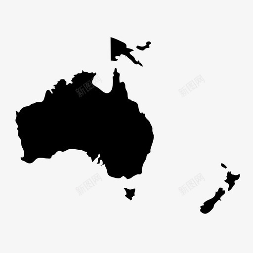 澳大利亚大陆地理图标svg_新图网 https://ixintu.com 世界 地图 地理 大陆 澳大利亚