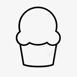 一桶冰淇淋冰淇淋甜点垃圾食品图标高清图片