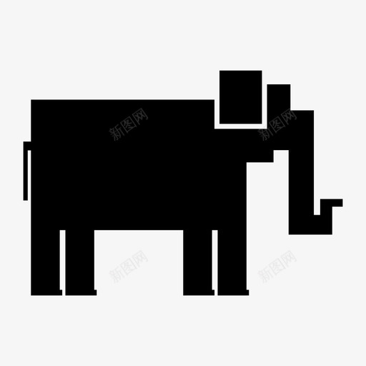 大象动物大的图标svg_新图网 https://ixintu.com 动物 大的 大象 棱角分明的动物 猛犸象