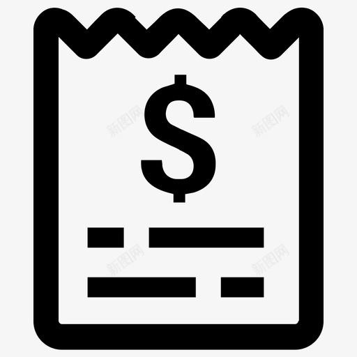 发票账单成本图标svg_新图网 https://ixintu.com 个人商业财务 发票 对账单 成本 收据 账单 购物