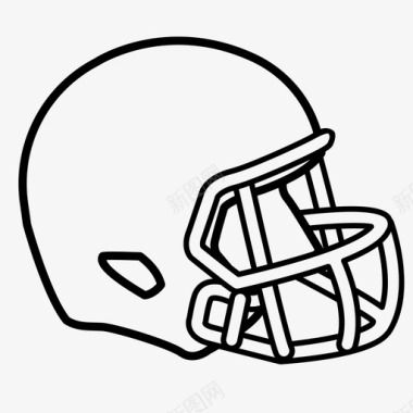 足球头盔美式足球橄榄球图标图标