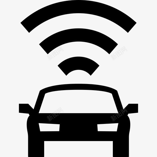 带信号连接运输道路的车辆正面视图图标svg_新图网 https://ixintu.com 带信号连接 运输 道路的车辆正面视图