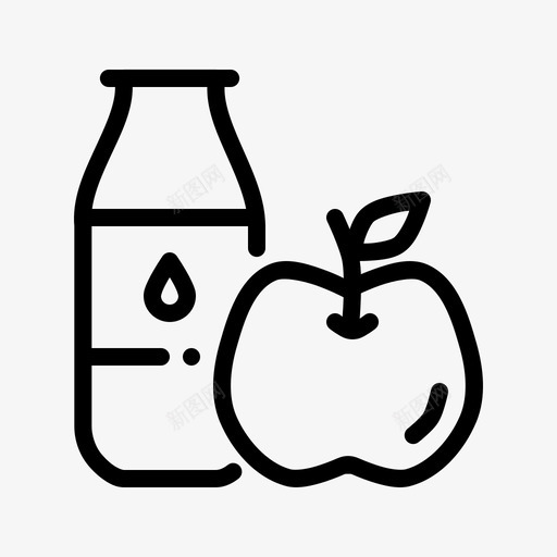牛奶和苹果饮食健康图标svg_新图网 https://ixintu.com 健康 古饮食 牛奶和苹果 饮食