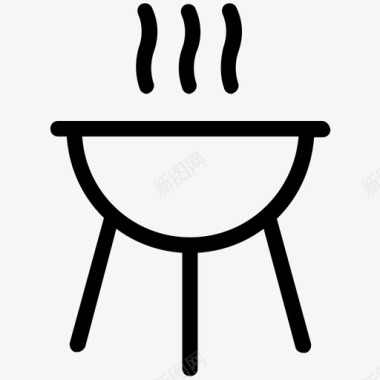 烧烤厨师烧烤户外烹饪图标图标