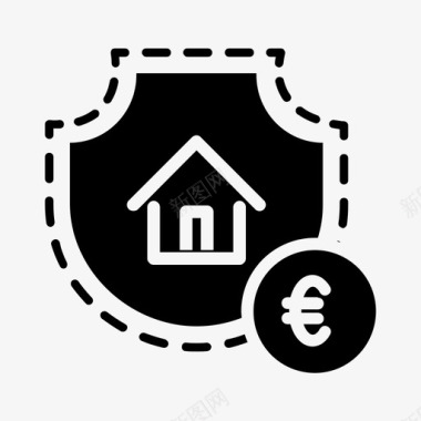 家庭保险金欧元安全图标图标